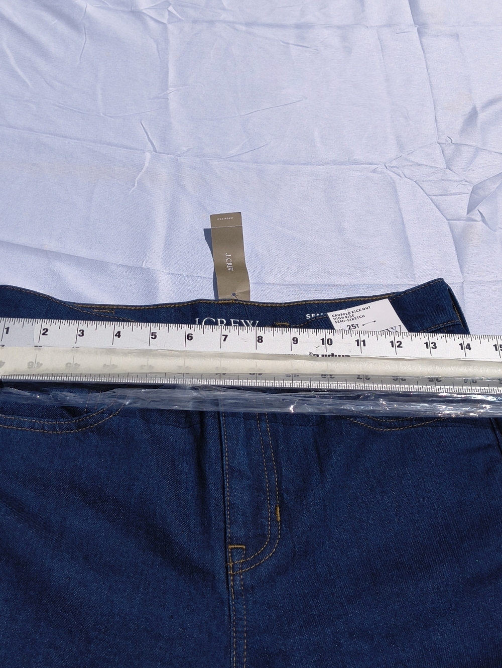 J.Crew Semi-stretch High Rise Cropped Kick Out Jeans Size 25T - Picture 2 of 9